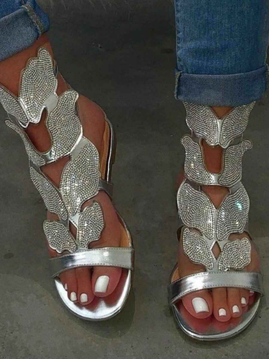 LW Crystal Butterfly Decor Sandals