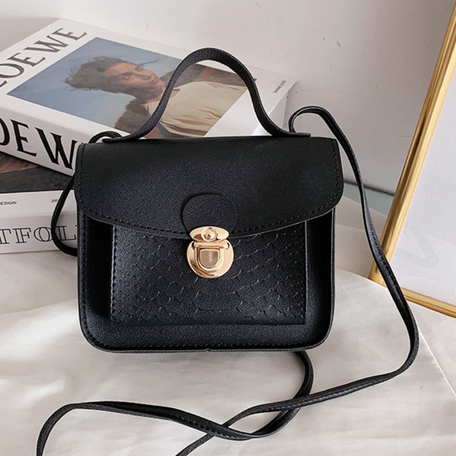 

Lovely Casual Metal Accessories Decoration Black Crossbody Bag