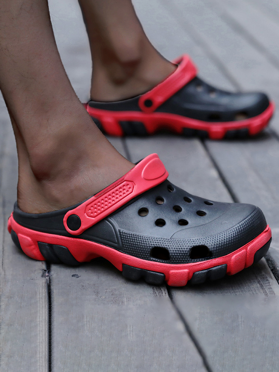 

Lovely Men Casual Hollow-out Black Slippers