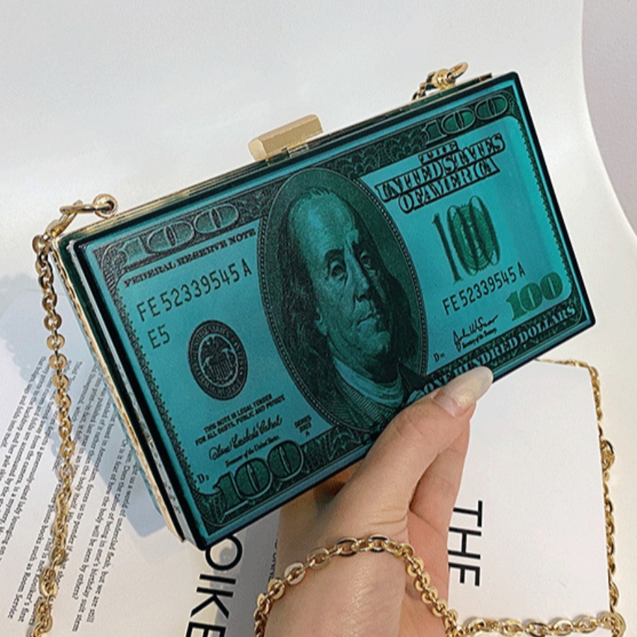 

Lovely Street Money Print Green Crossbody Bag