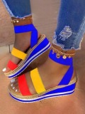 LW Street Bandage Design Multicolor Platform Sandals