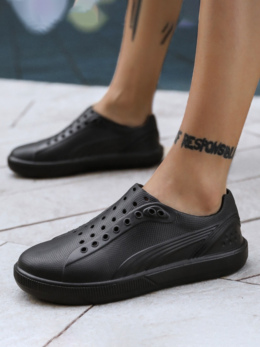 

Lovely Men Casual Hollow-out Black Flats