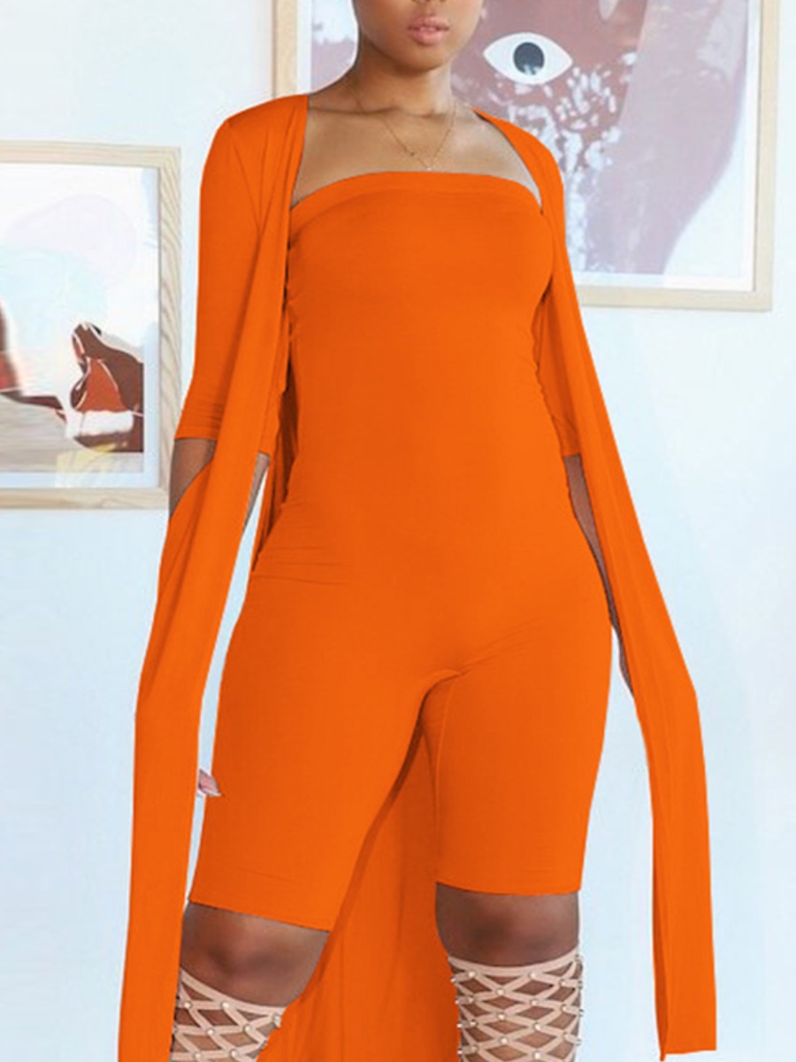 

Lovely Casual Off The Shoulder Split Croci Two Piece Romper Set