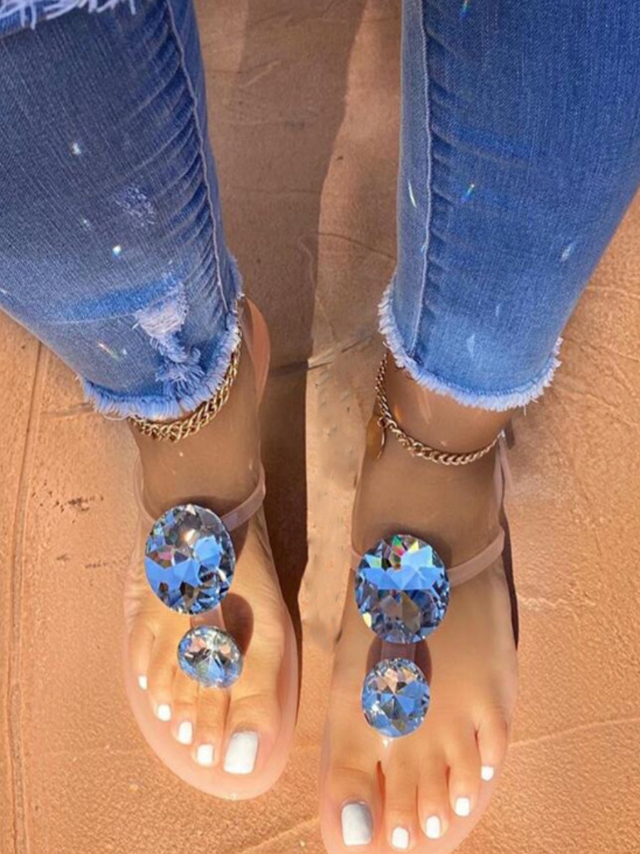 

LW Street Crystal Decor Pink Slippers