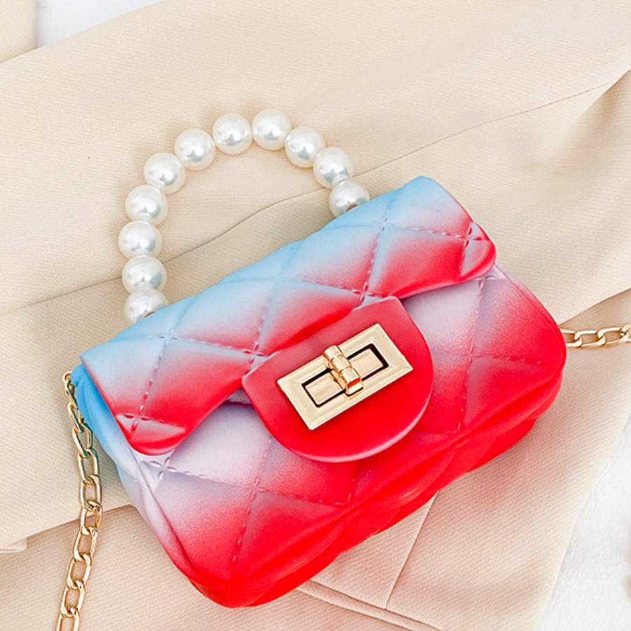 

Lovely Street Pearl Decoration Gradient Red Crossbody Bags