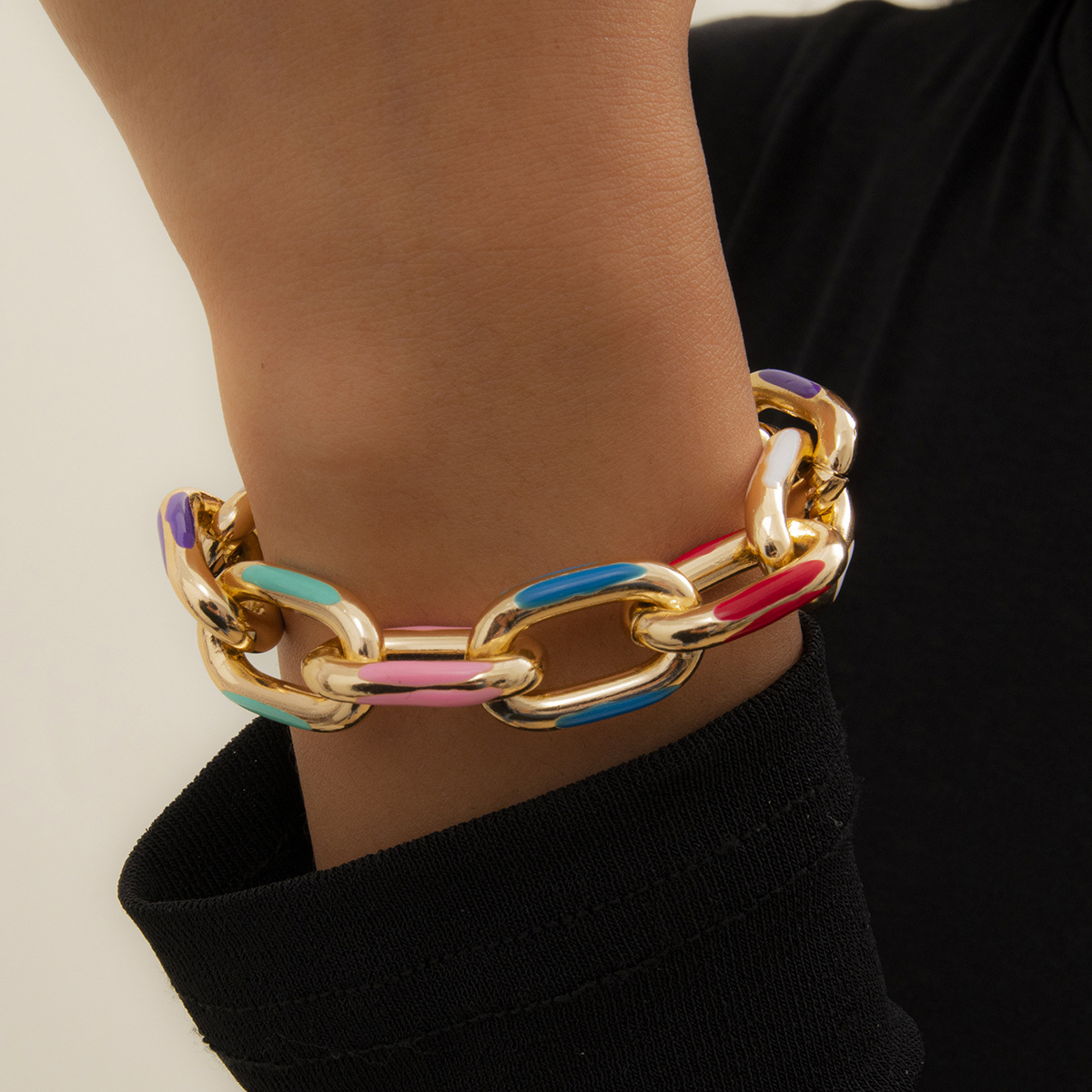 

Lovely Casual Patchwork Gold Bracelet
