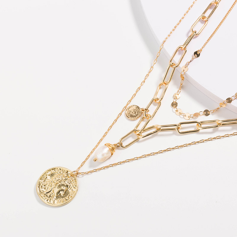 

Lovely Sweet Coin Gold Multilayer Necklace