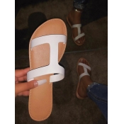 LW BASIC Casual Hollow-out White Slippers