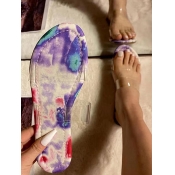 Lovely Casual Tie-dye See-through Blue Slippers