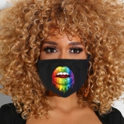 LW Lip Print Multicolor Face Mask