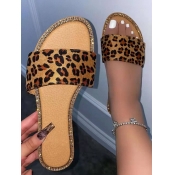 LW Casual Leopard Print Round-toe Slippers