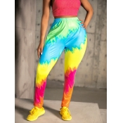 LW Street Rainbow Print Patchwork Multicolor Pants