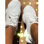 LW Sporty Round-toe White Sneakers
