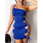 Lovely Sexy One Shoulder Bandage Hollow-out Design