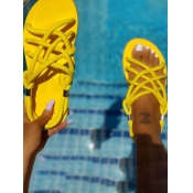 LW Casual Bandage Design Yellow Sandals