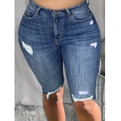 LW Plus Size Street High-waisted Ripped Deep Blue 