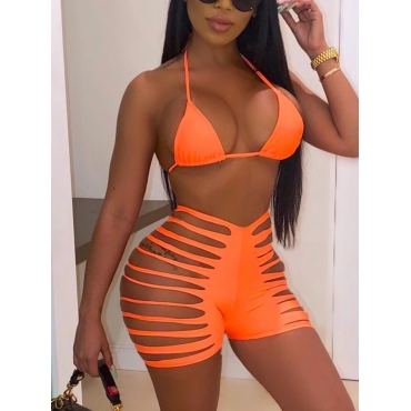 

LW High-waisted Hollow-out Bikini Set, Orange