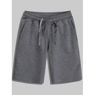 

LW Casual Mid Waist Drawstring Dark Grey Men Shorts