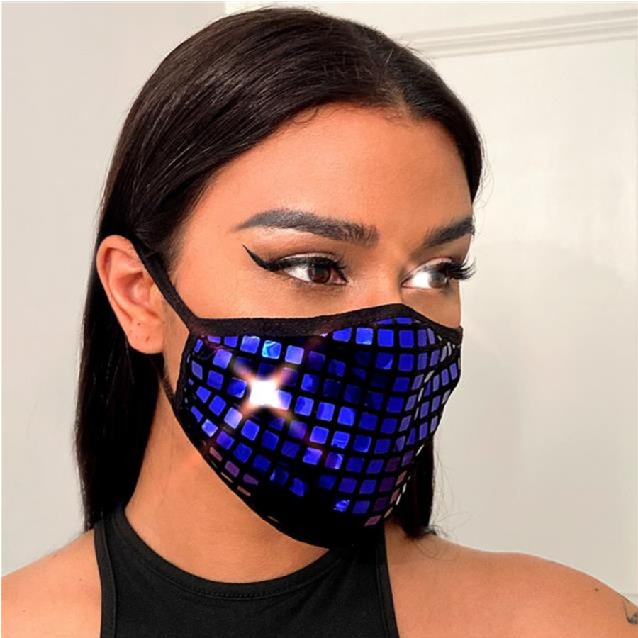 

LW Casual Sequined Blue Face Mask