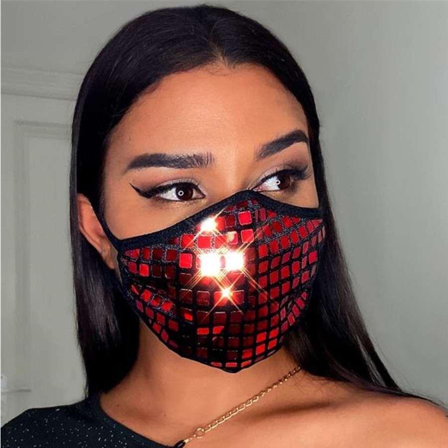 

Lovely Casual Sequined Red Face Mask
