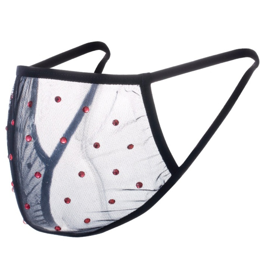 

Lovely Casual See-through Red Face Mask