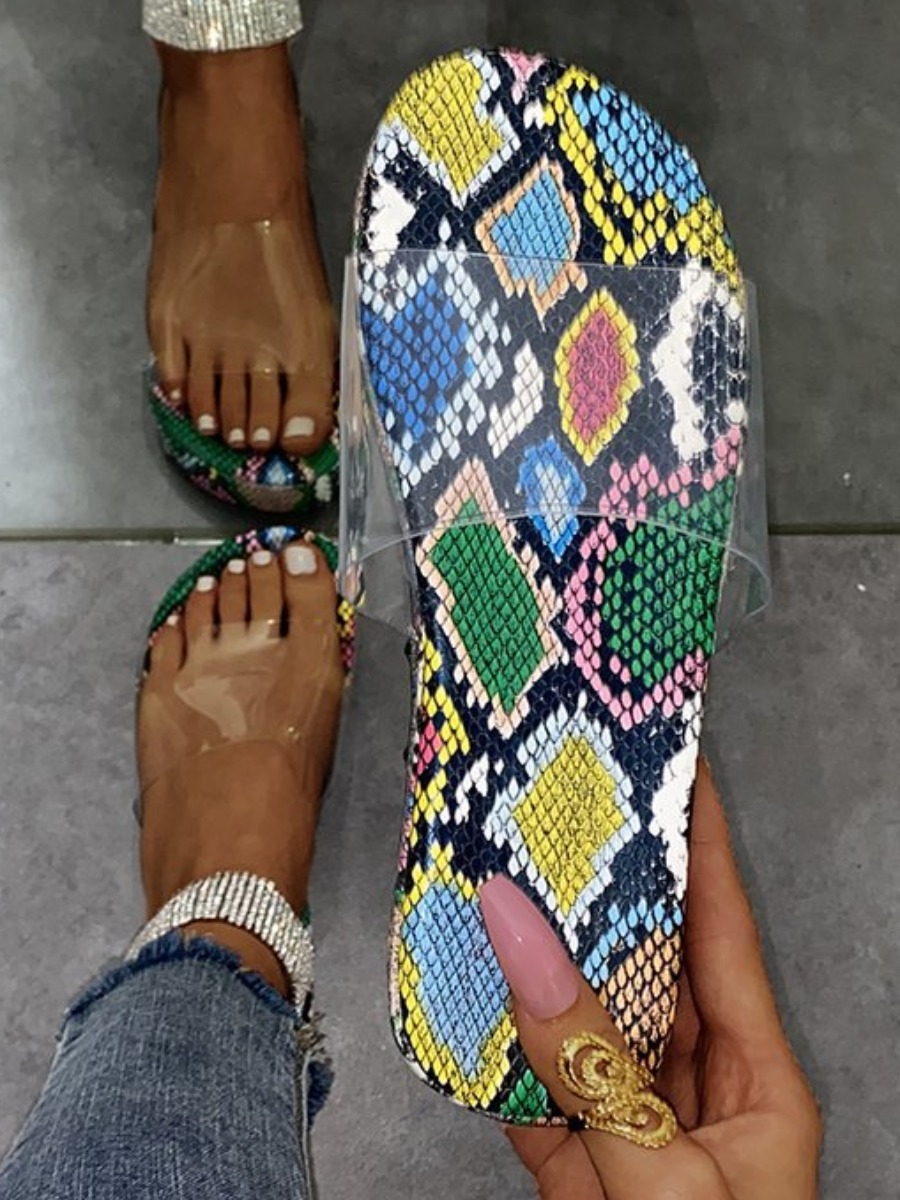 

LW Casual See-through Multicolor Platform Shoes, Multi