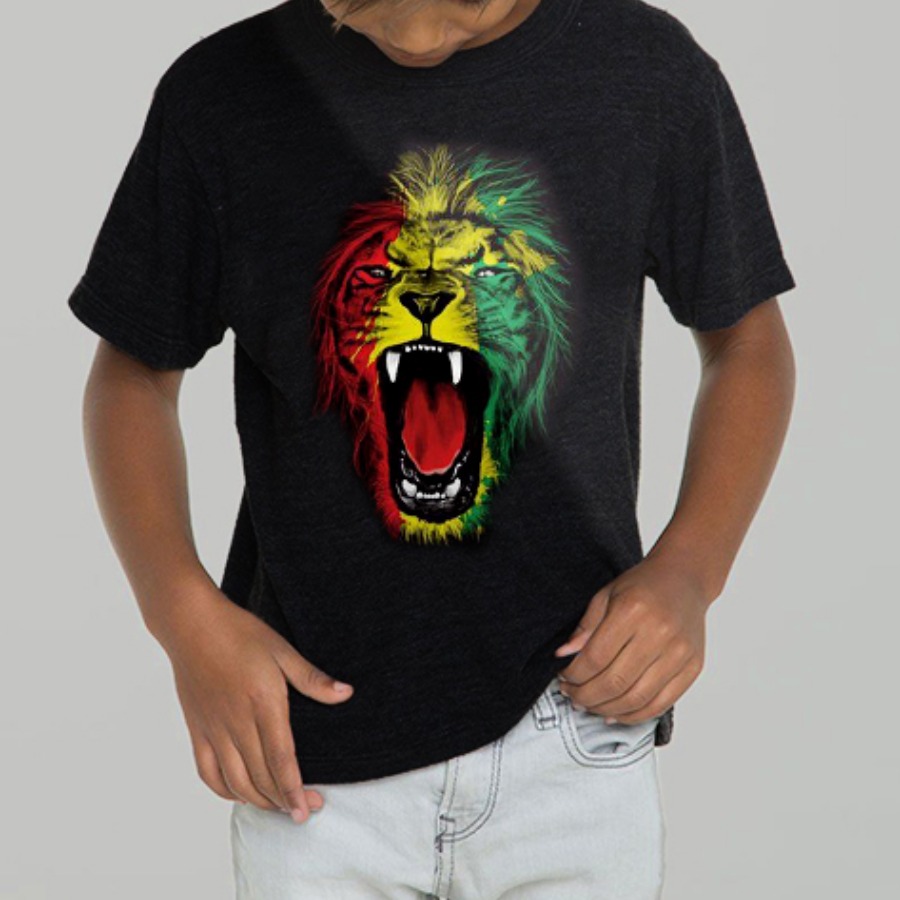 

Lovely Boy Casual O Neck Animal Print Black T-shirt