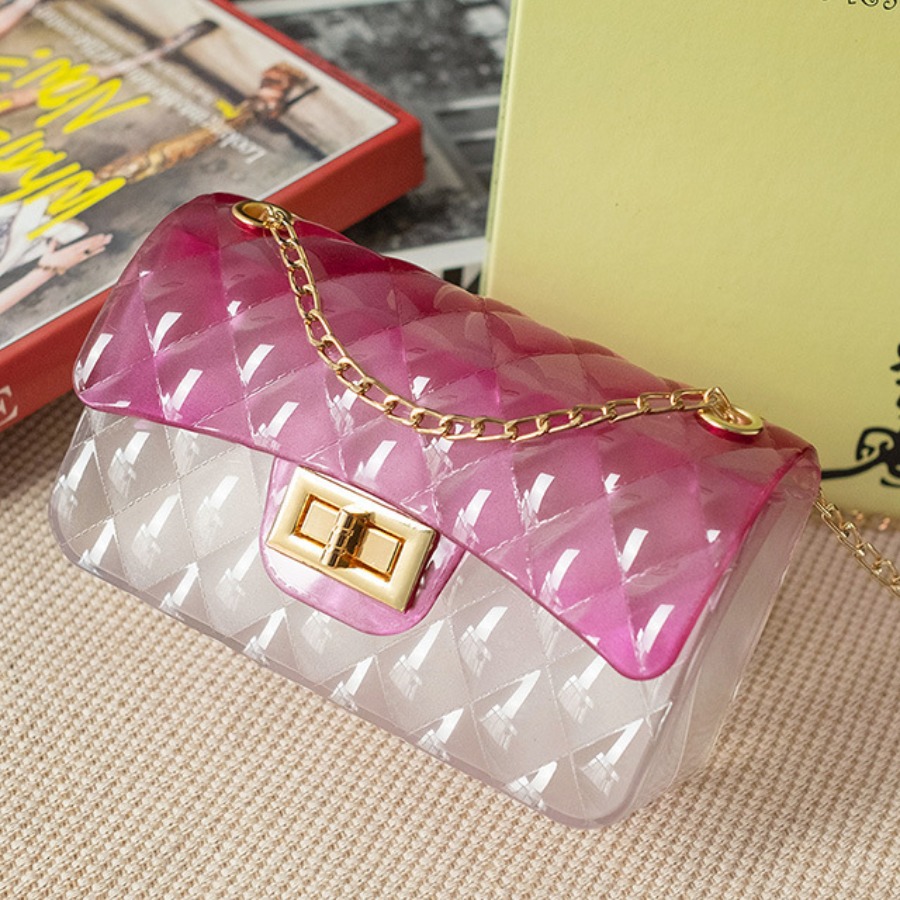 

Lovely Casual See-through Pink Crossbody Bag