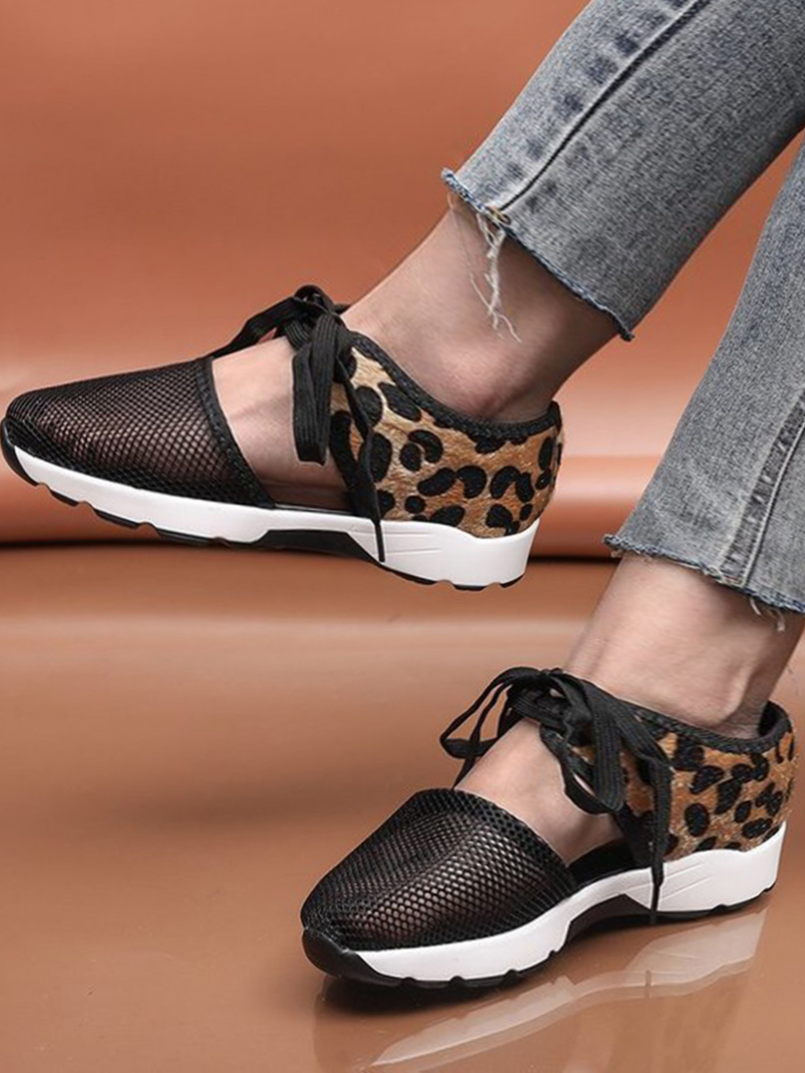 

Lovely Casual Mesh Patchwork Black Flats