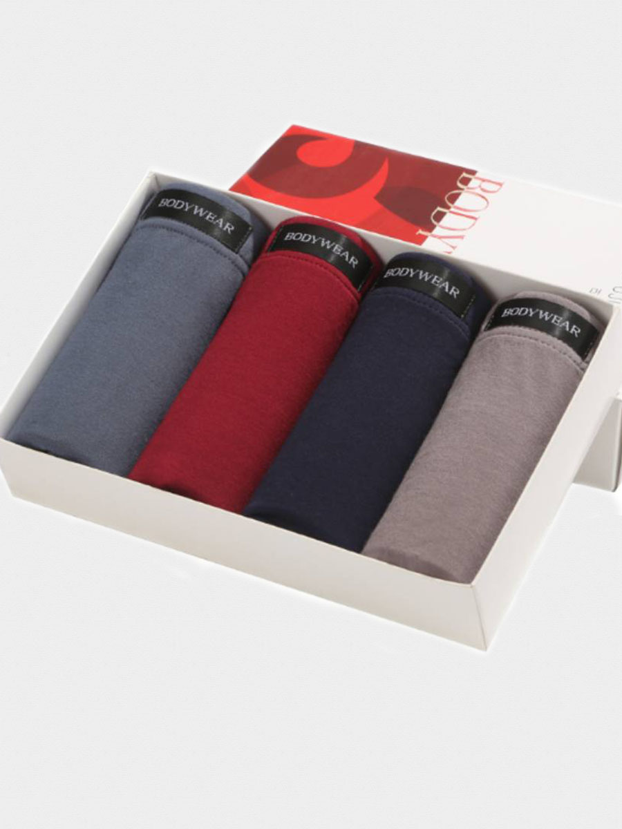 

Lovely Men Casual Plain Multicolor 4-piece Underwear, Multi