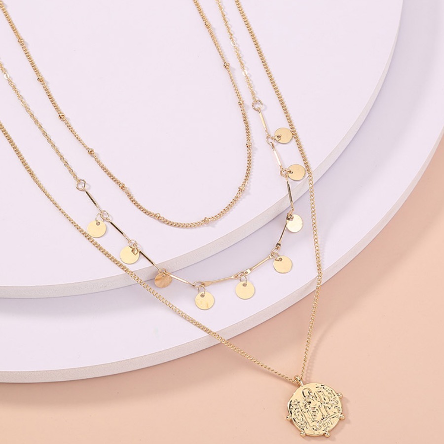 

Lovely Casual Coin Decoration Gold Multilayer Necklace