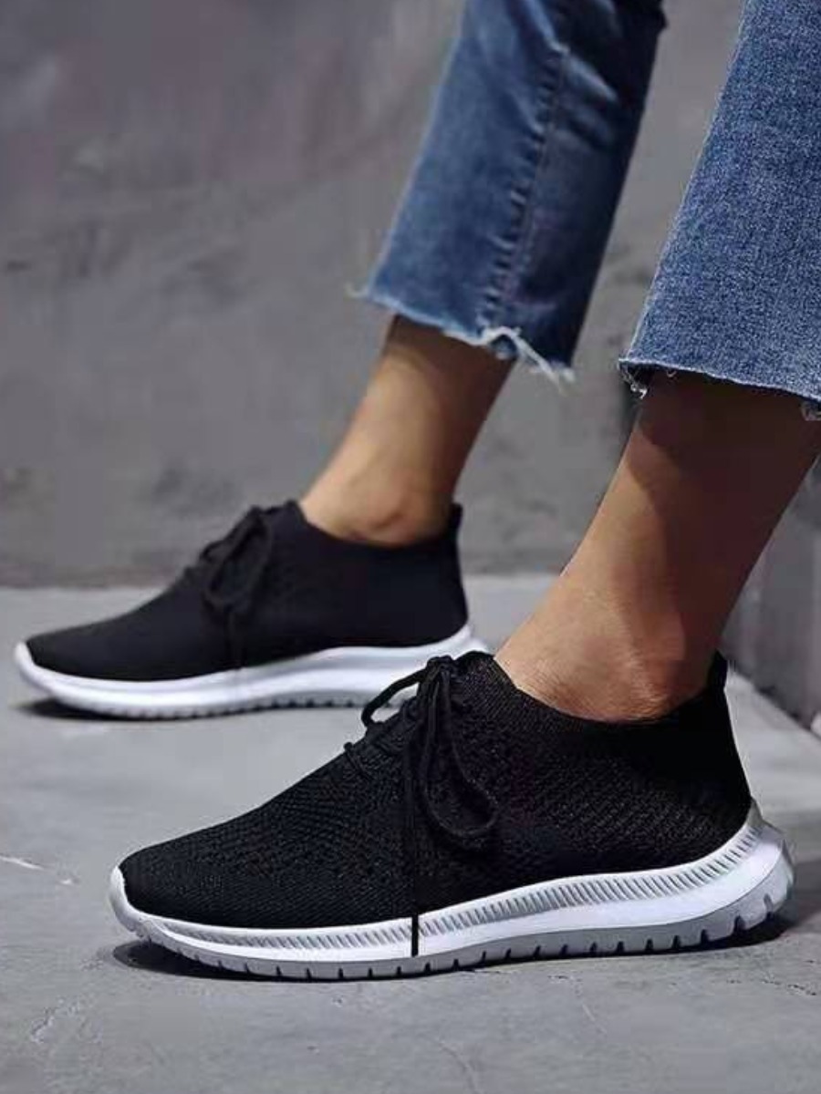 

Lovely Sporty Parchwork Black Sneakers