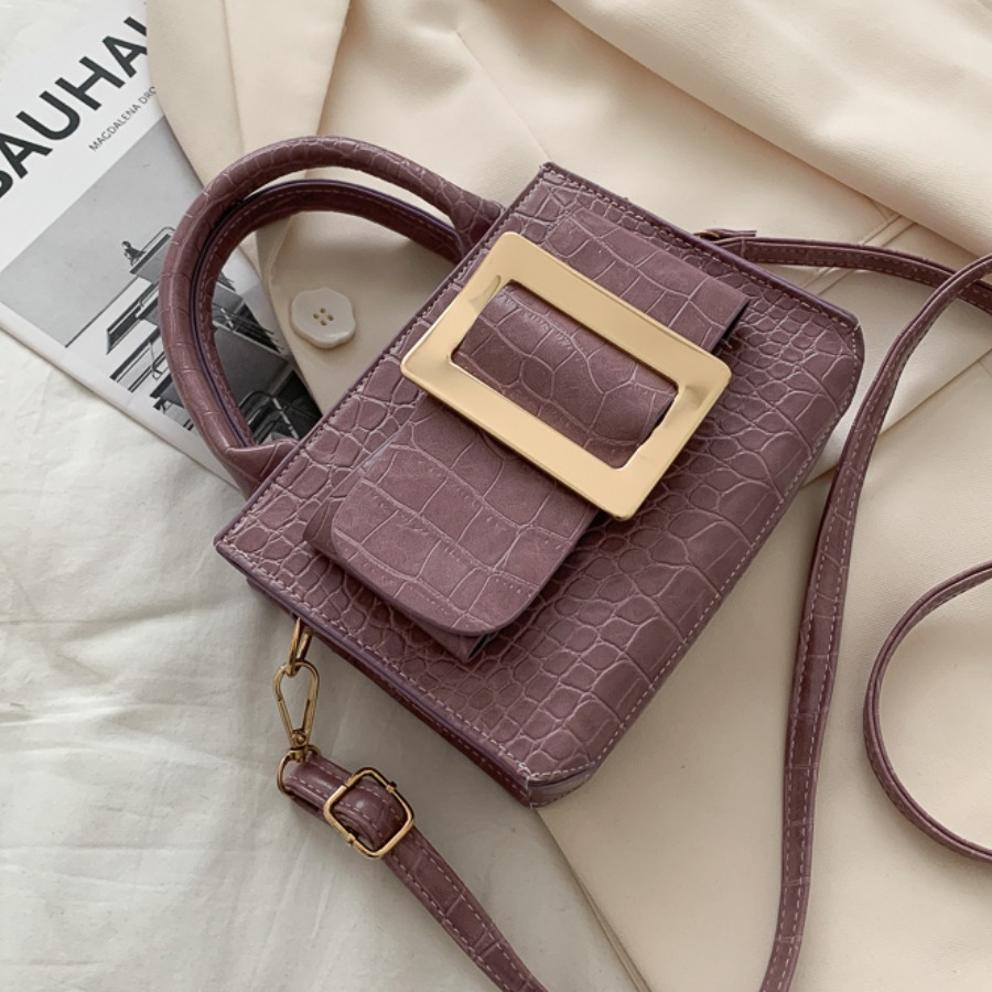 

Lovely Casual Metal Accessories Decoration Purple Crossbody Bag