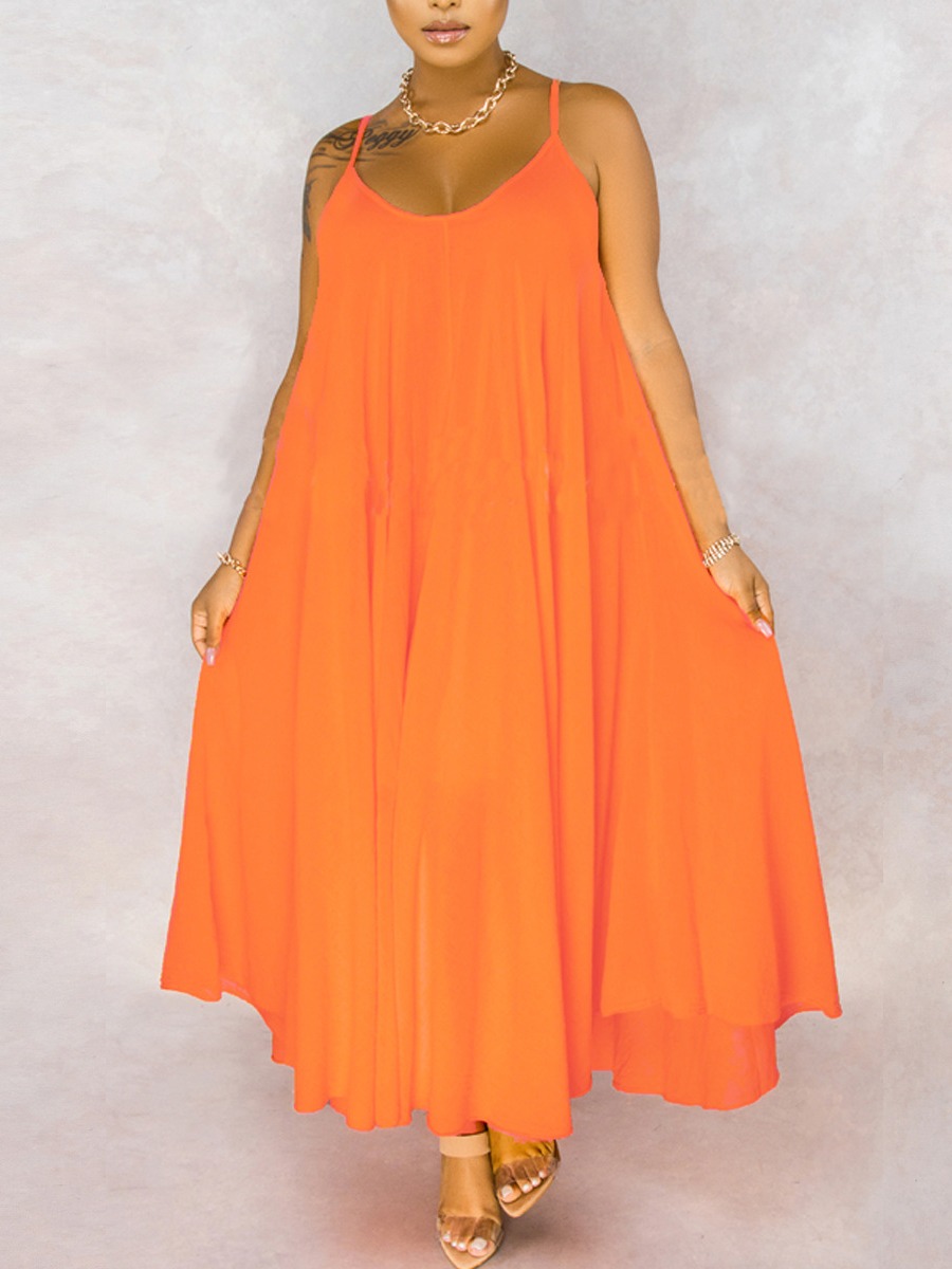 

Lovely Boho Spaghetti Strap Loose Croci Ankle Length A Line Dress