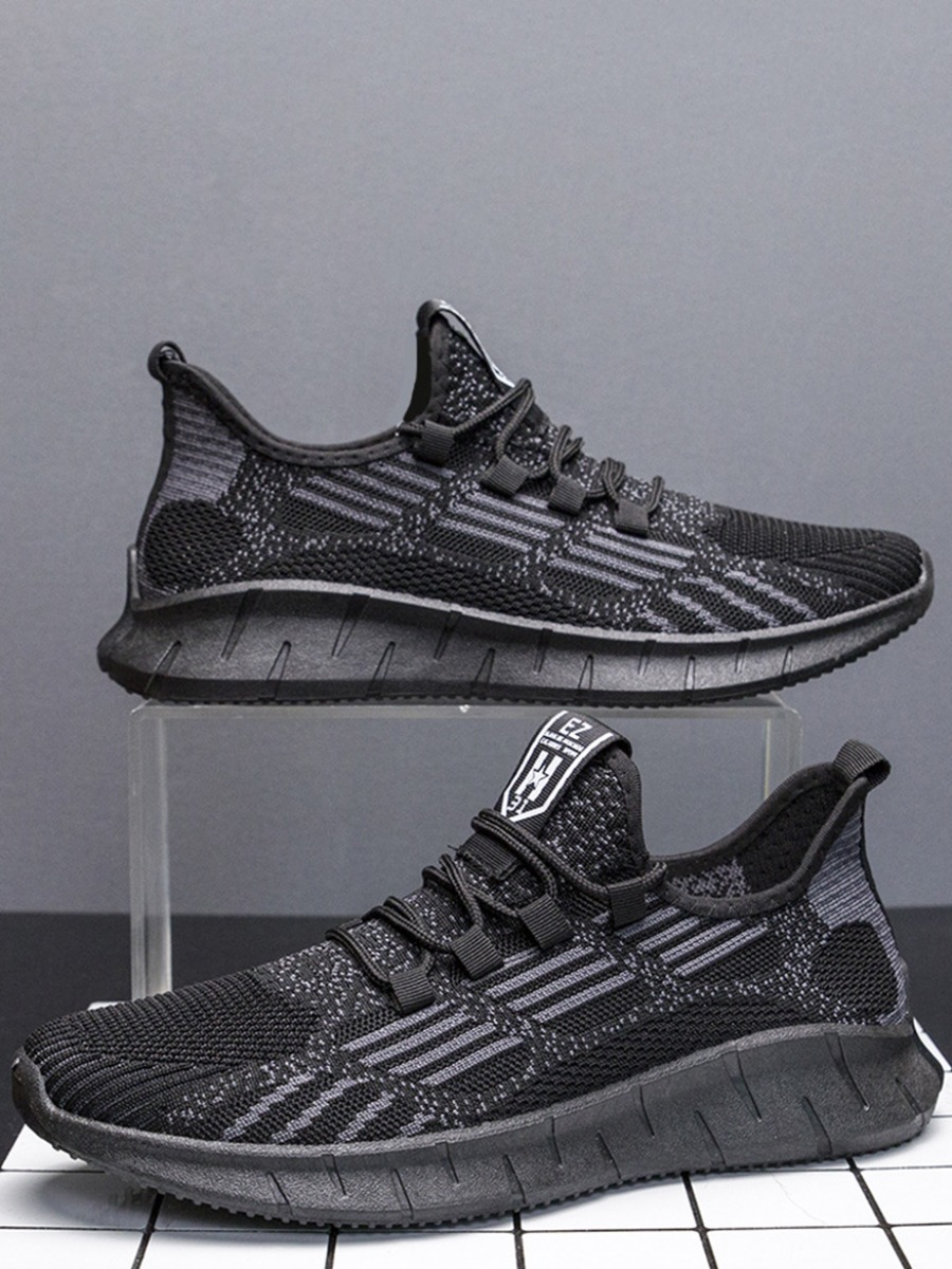 

Lovely Men Sporty Patchwork Black Sneakers