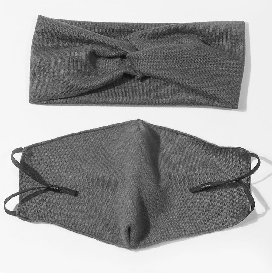 

Lovely Casual Dust-Proof Carbon Black Face Mask(With Headband)