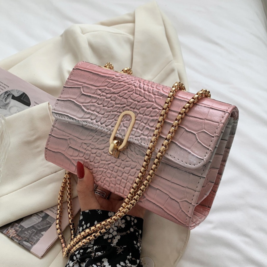 

LW Casual Gradient Chain Strap Pink Crossbody Bag