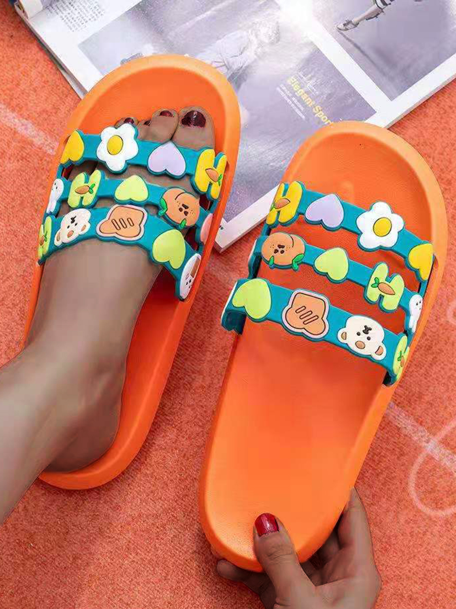

Lovely Casual Cartoon Decoration Brown Slippers, Orange