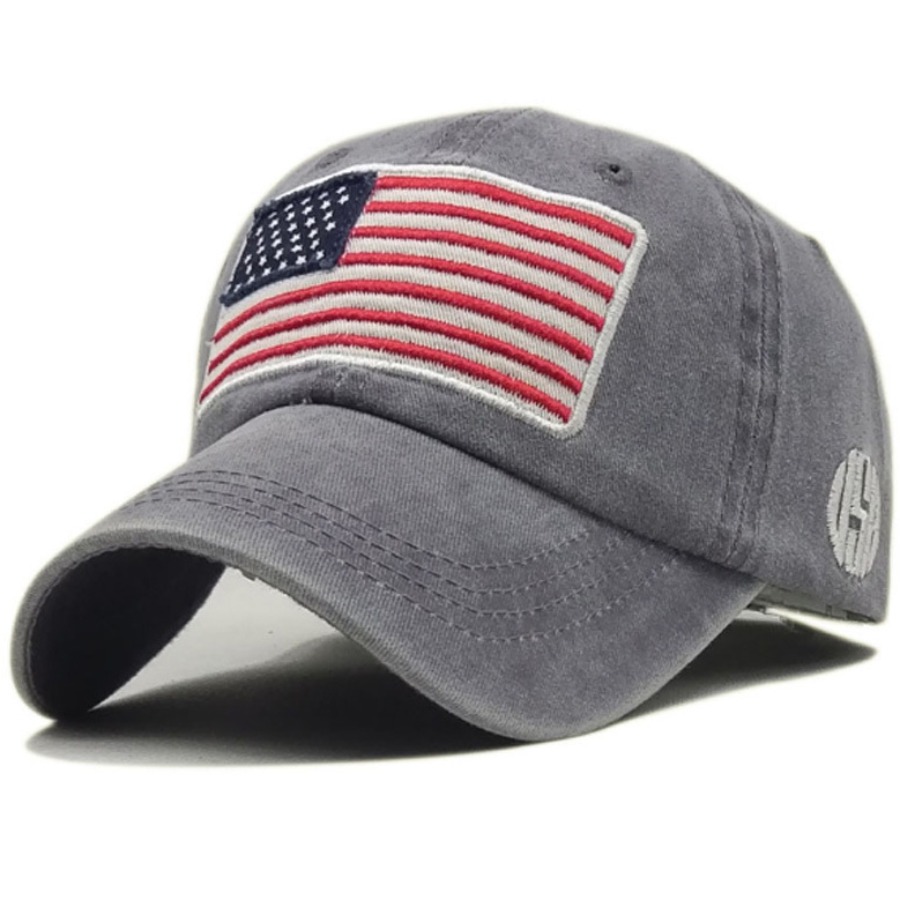 

LW Print American Flag Hat, Grey