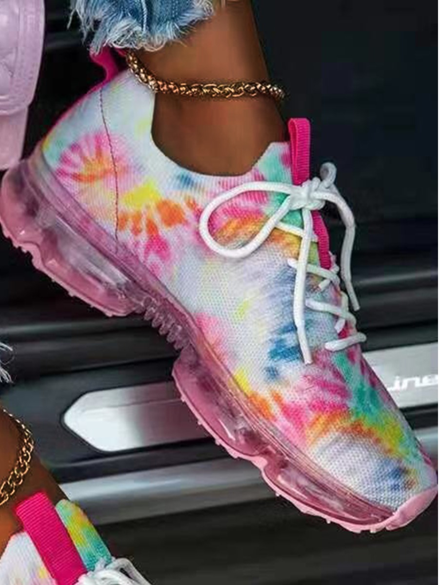 

Lovely Sporty Tie-dye Multicolor Sneakers, Multi