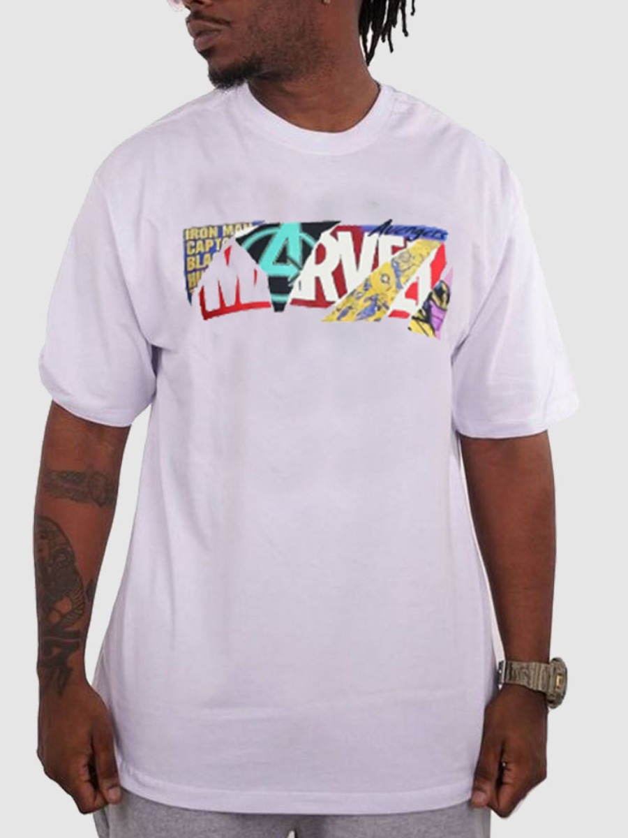 

Lovely Men Casual O Neck Letter Print White T-shirt