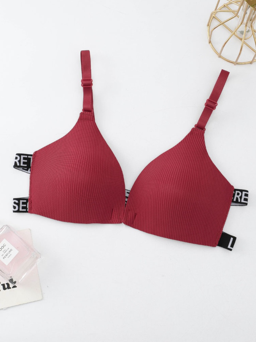 

Lovely Casual Letter Print Red Bra