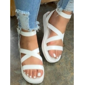 LW Casual Bandage Design White Sandals