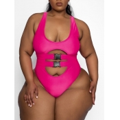 LW Plus Size Cut Out Buckle Design One-piece Swims