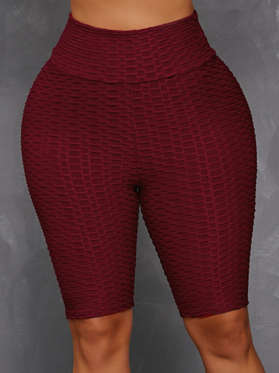 

Lovely TikTok Leggings Sporty High-waisted Skinny Wine Red Yoga Shorts