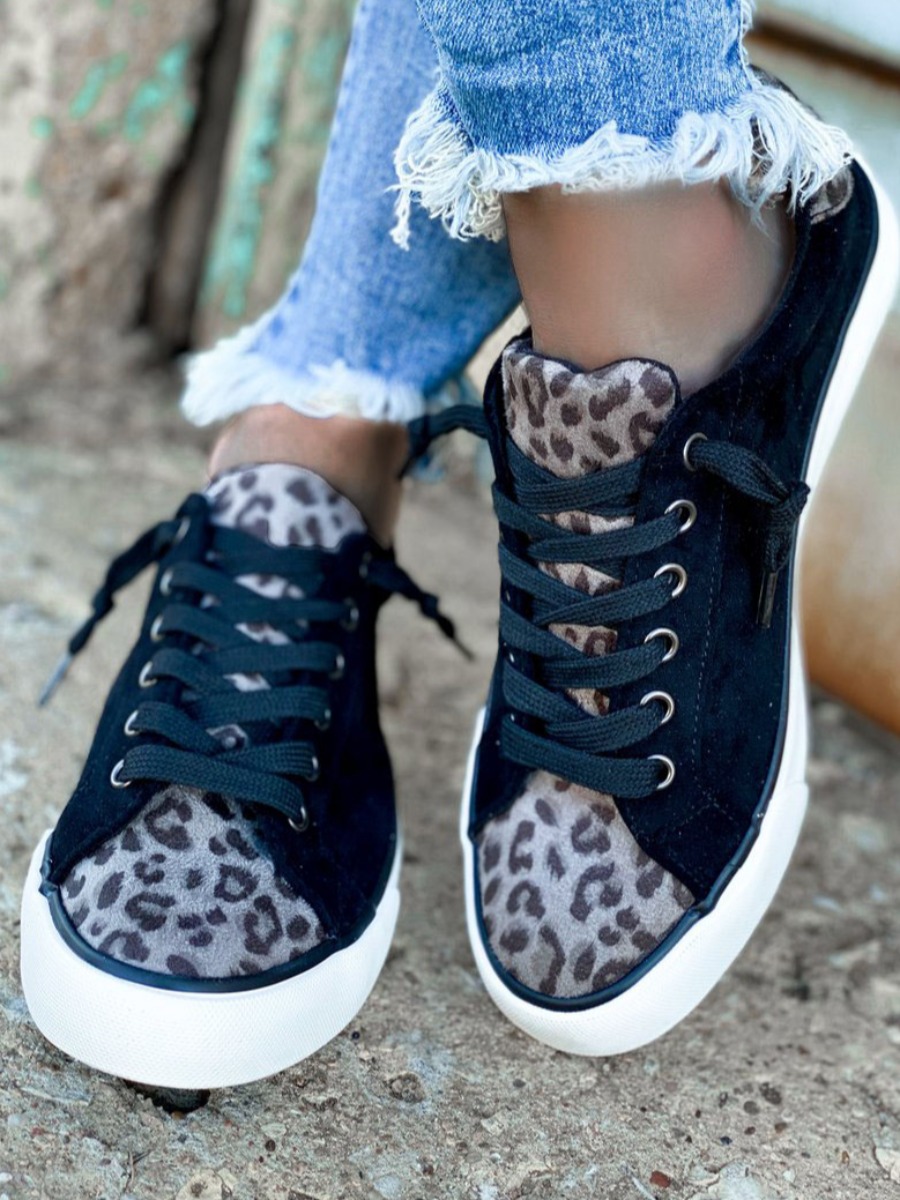 

Lovely Casual Leopard Print Black Flats