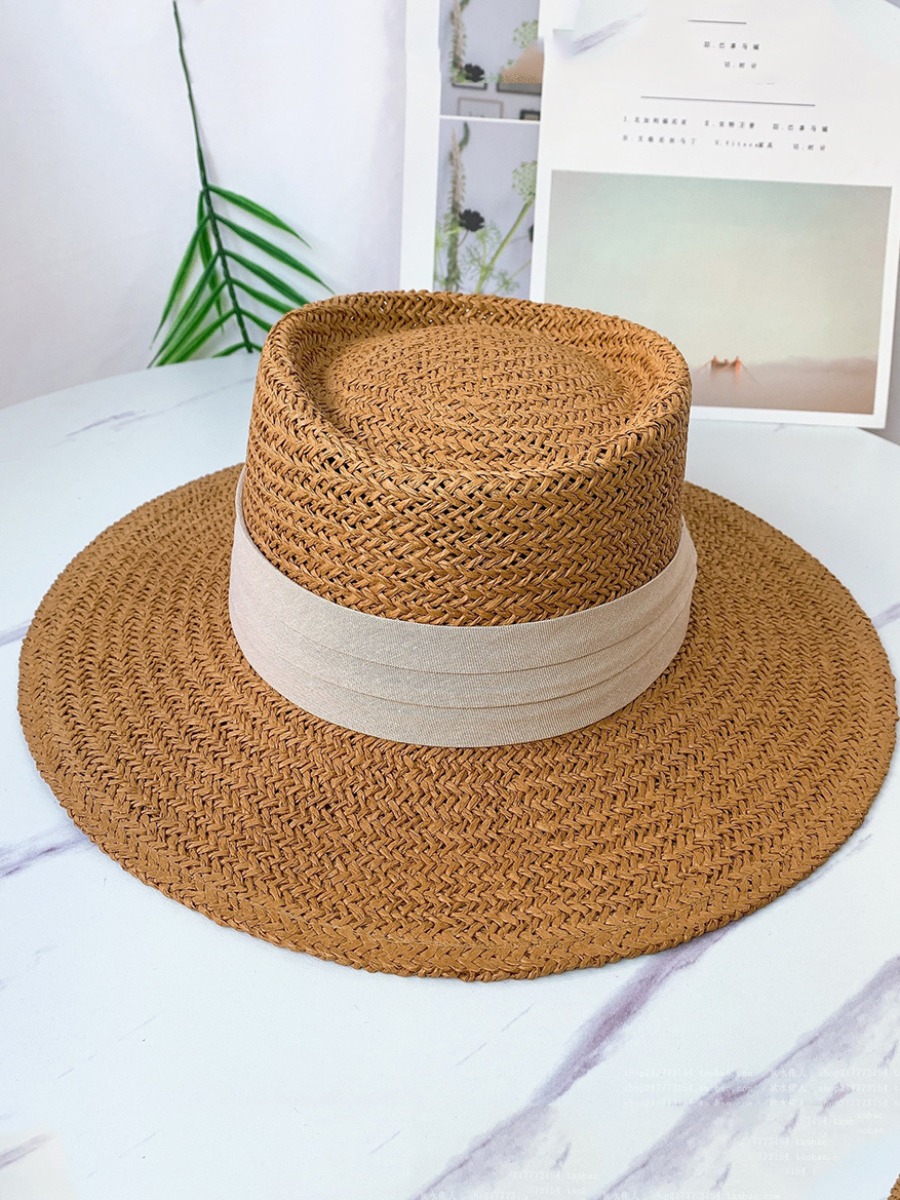 

Lovely Casual Woven Straw Khaki Hat