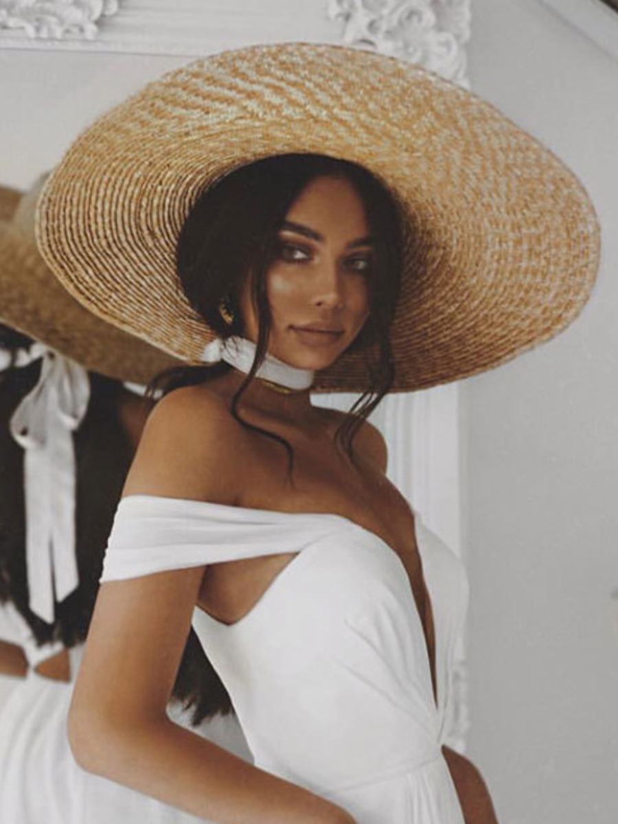 

LW Boho Straw White Hat (Diameter 48.5 CM)