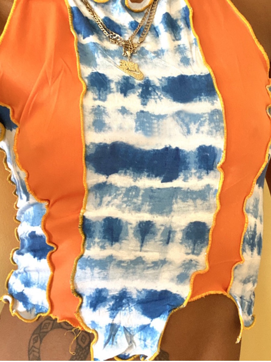 

Lovely Street Lettuce Trim Tie-dye Croci Camisole