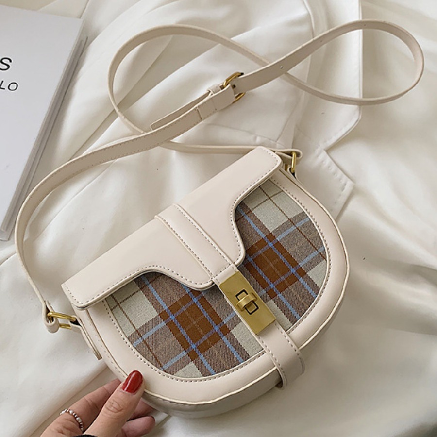 

Lovely Casual Plaid Print White Crossbody Bag